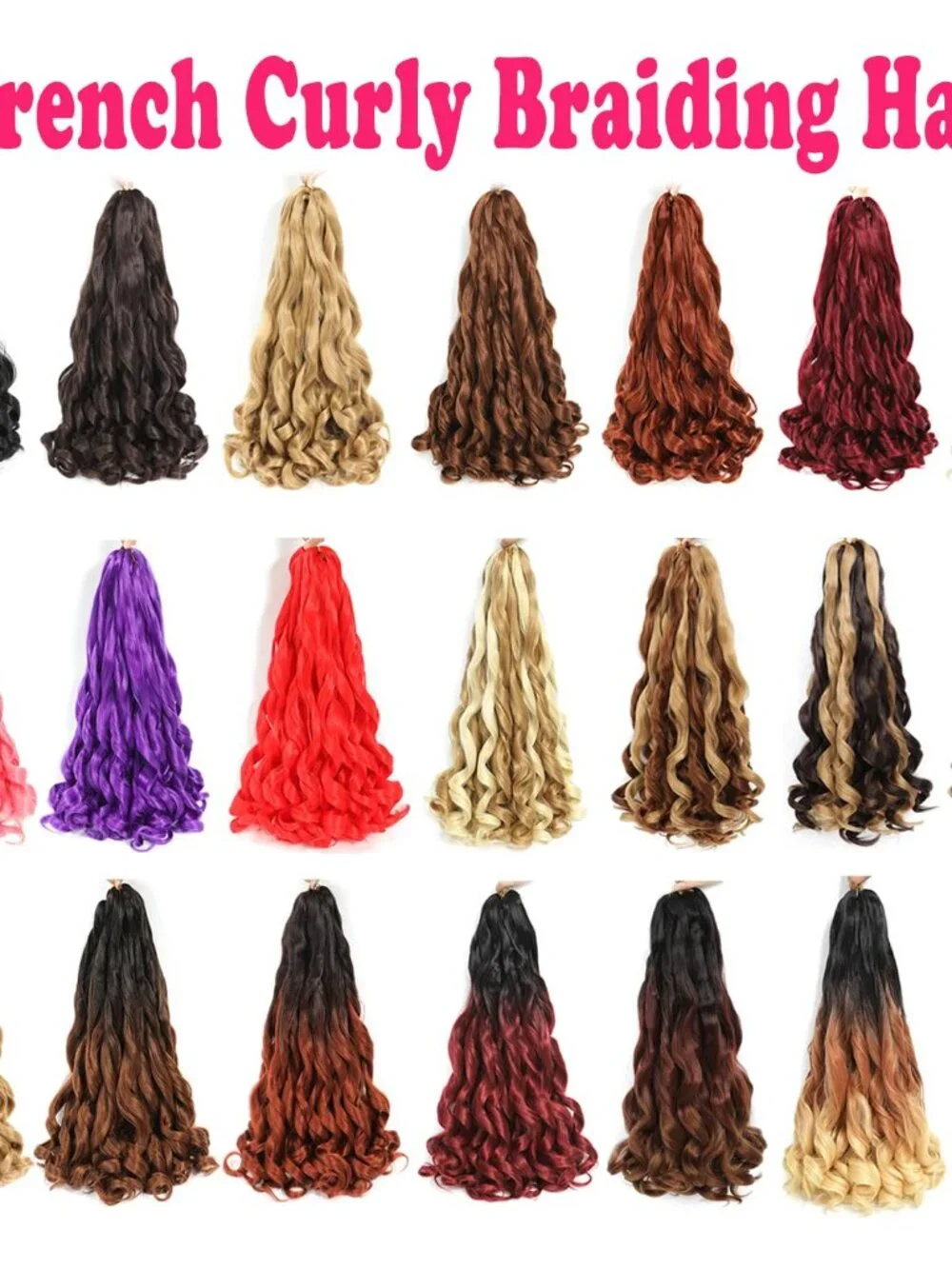 French Curly Braiding Hair 24 Inch 8 Packs - Pre Stretched Bouncy Braiding Hair-